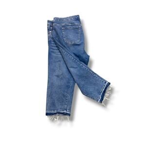 22 Torrid Womens Plus Size Raw Hem Jeans Perfect Boyfriend Ankle Crop Stretch